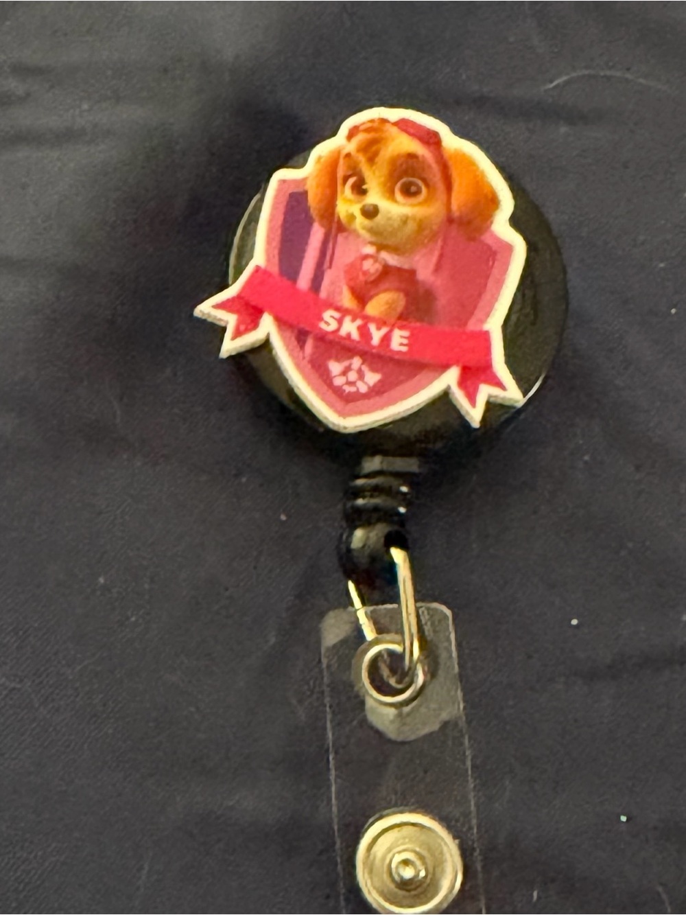 Paw Patrol Skye Badge Reel - Pink and Black